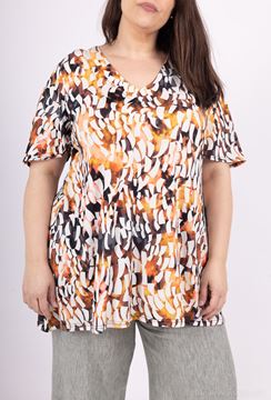 Picture of CURVY GIRL TUNIC WITH BACK KNOT AND FLARED SLEEVE